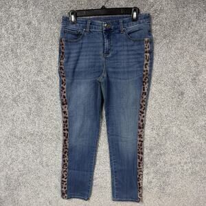 Chicos Jeans 4R 30x25.5 Leopard Animalier Mob Wife Indie Glam Streetwear Chic